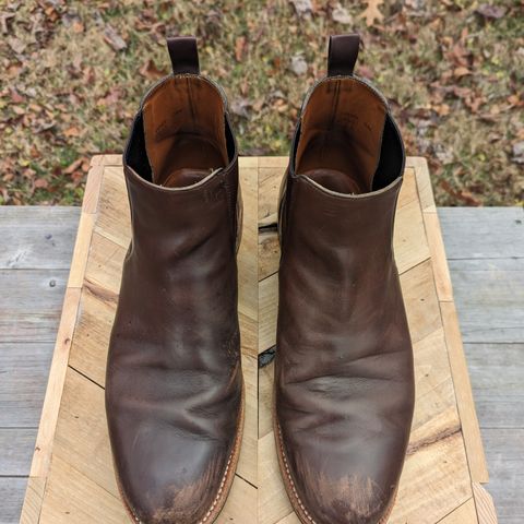 Grant Stone Chelsea Boot in Horween Crimson Chromexcel