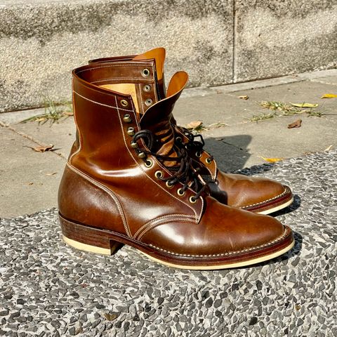 Onderhoud SVC02 Packer Boot in Horween Dark Cognac Shell Cordovan