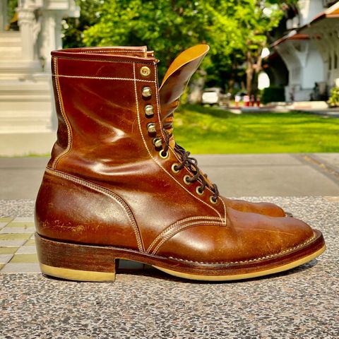 Onderhoud SVC02 Packer Boot in Horween Dark Cognac Shell Cordovan