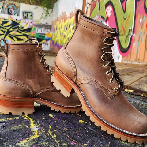 Nicks Urban Logger in Horween Natural Chromexcel