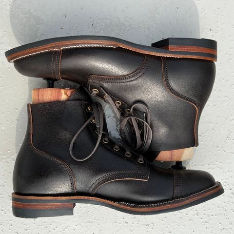 XBXS Derby Boots in Horween Dark Brown Waxed Flesh
