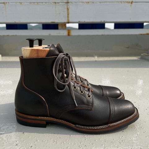 XBXS Derby Boots in Horween Dark Brown Waxed Flesh