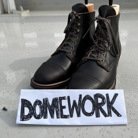 XBXS Derby Boots in Horween Dark Brown Waxed Flesh