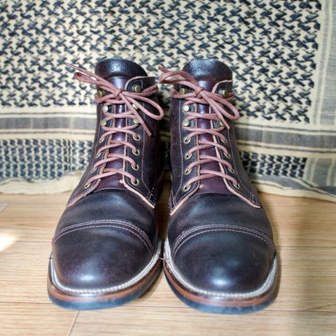 XBXS Derby Boots in Horween Dark Brown Waxed Flesh