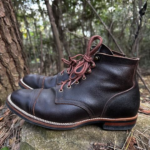 XBXS Derby Boots in Horween Dark Brown Waxed Flesh