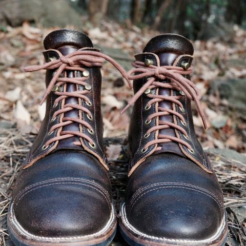 XBXS Derby Boots in Horween Dark Brown Waxed Flesh