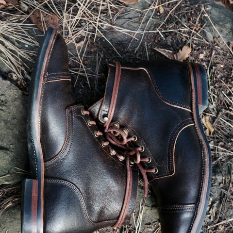XBXS Derby Boots in Horween Dark Brown Waxed Flesh
