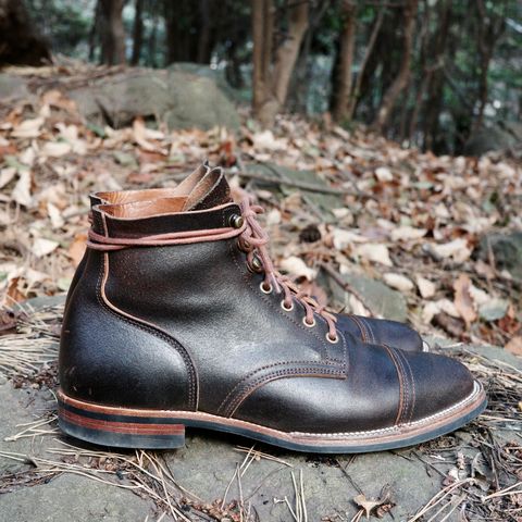 XBXS Derby Boots in Horween Dark Brown Waxed Flesh