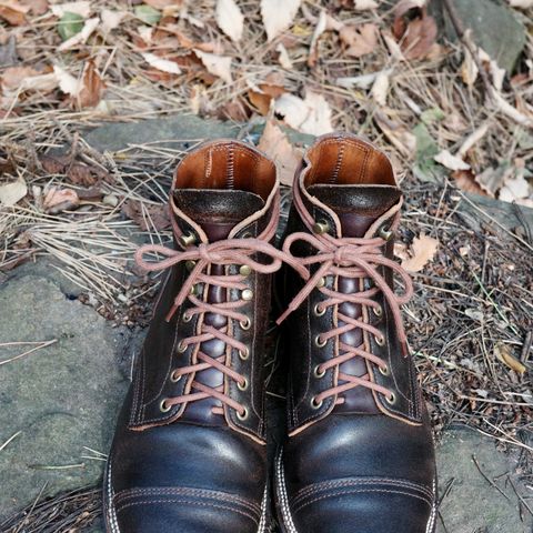 XBXS Derby Boots in Horween Dark Brown Waxed Flesh