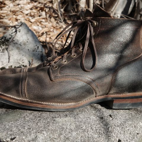 XBXS Derby Boots in Horween Dark Brown Waxed Flesh