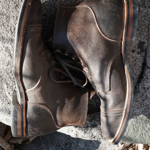 XBXS Derby Boots in Horween Dark Brown Waxed Flesh