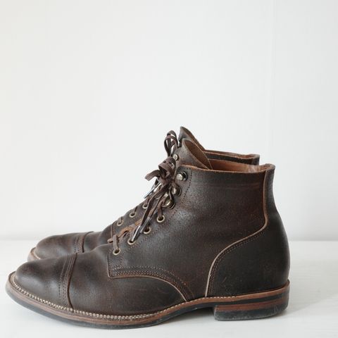 XBXS Derby Boots in Horween Dark Brown Waxed Flesh