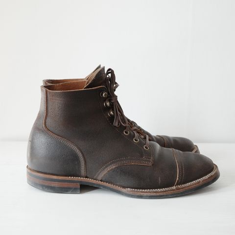 XBXS Derby Boots in Horween Dark Brown Waxed Flesh