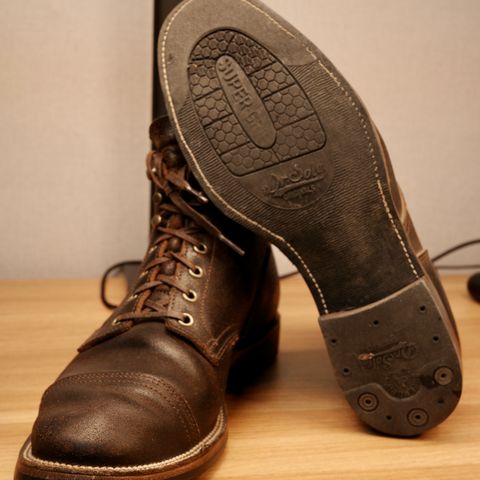 XBXS Derby Boots in Horween Dark Brown Waxed Flesh