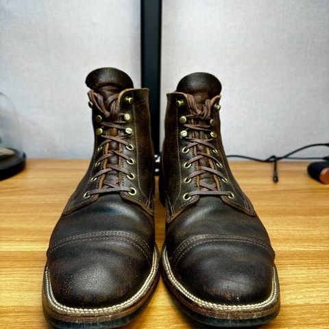 XBXS Derby Boots in Horween Dark Brown Waxed Flesh