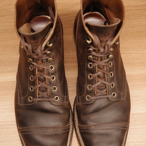XBXS Derby Boots in Horween Dark Brown Waxed Flesh