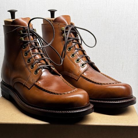Grant Stone Brass Boot in Horween Honey Glazed Shell Cordovan
