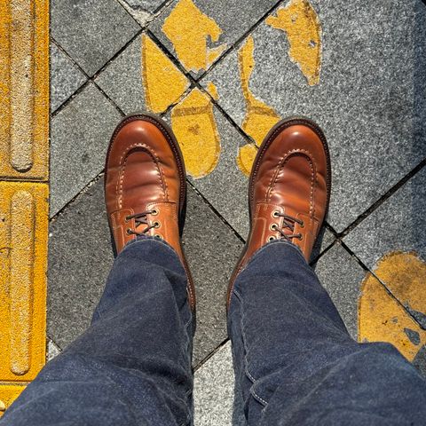 Grant Stone Brass Boot in Horween Honey Glazed Shell Cordovan