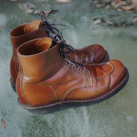 Grant Stone Brass Boot in Horween Honey Glazed Shell Cordovan