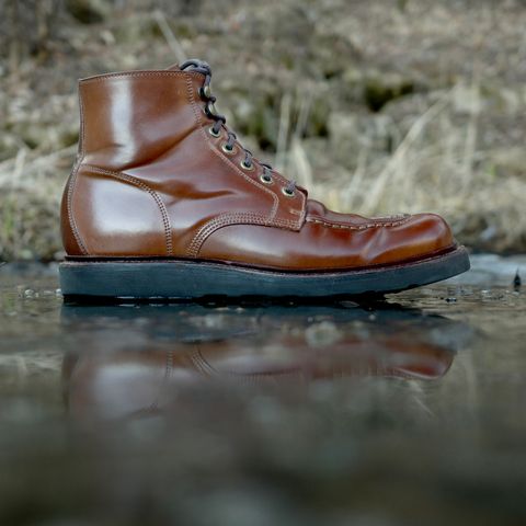 Grant Stone Brass Boot in Horween Honey Glazed Shell Cordovan