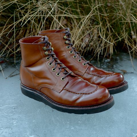 Grant Stone Brass Boot in Horween Honey Glazed Shell Cordovan