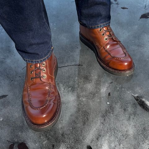 Grant Stone Brass Boot in Horween Honey Glazed Shell Cordovan