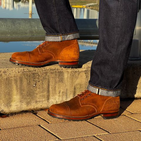 Viberg Service Boot PCT in Horween Golden Brown Predator Roughout