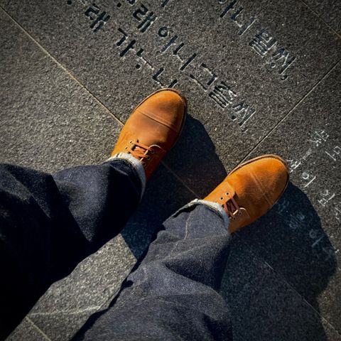 Viberg Service Boot PCT in Horween Golden Brown Predator Roughout