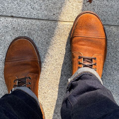 View photo of Viberg Service Boot PCT in Horween Golden Brown Predator Roughout