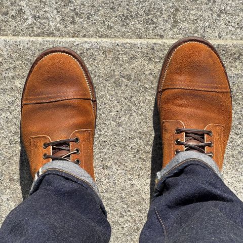 View photo of Viberg Service Boot PCT in Horween Golden Brown Predator Roughout