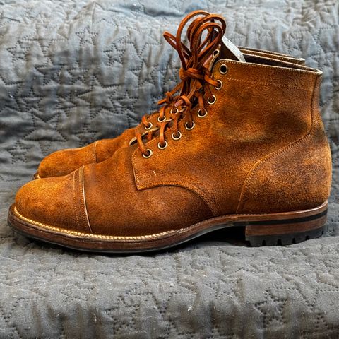 View photo of Viberg Service Boot PCT in Horween Golden Brown Predator Roughout