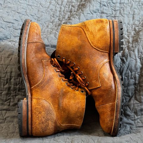 View photo of Viberg Service Boot PCT in Horween Golden Brown Predator Roughout