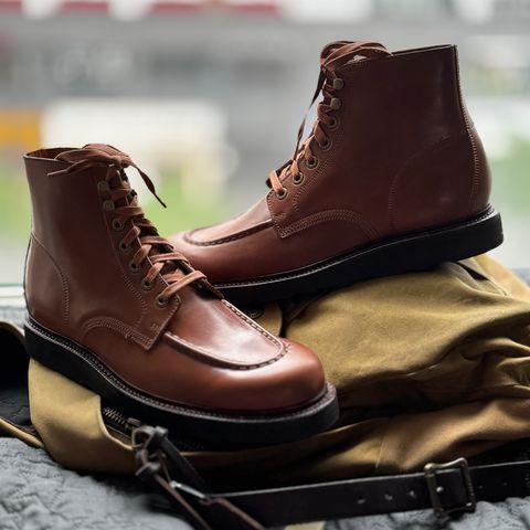 Grant Stone Brass Boot in Horween Honey Glazed Shell Cordovan