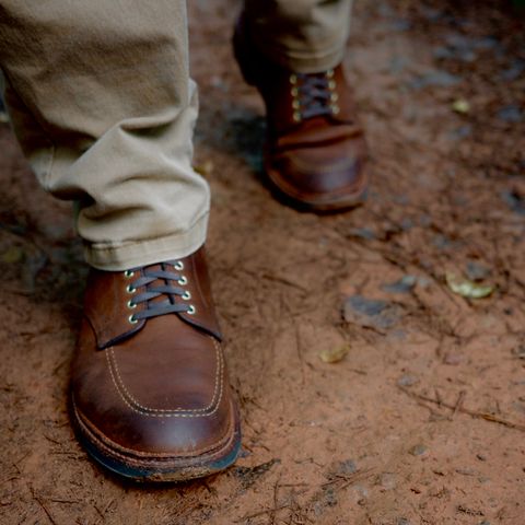 View photo of Alden Indy Boot in Horween Tobacco Smooth Chamois