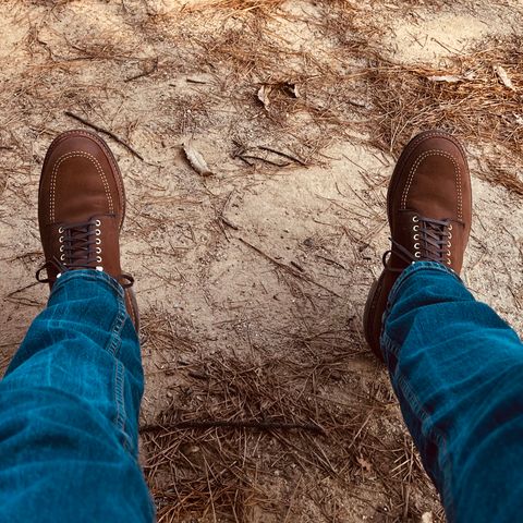 View photo of Alden Indy Boot in Horween Tobacco Smooth Chamois