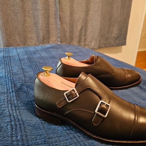 Meermin Double Monkstrap in Du Puy Dark Brown Country Calf