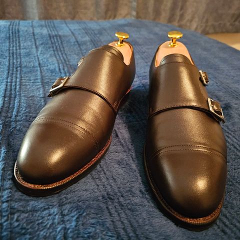 Meermin Double Monkstrap in Du Puy Dark Brown Country Calf