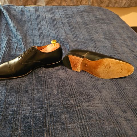 Meermin Cap Toe Oxford in Du Puy Black Box Calf