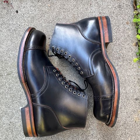 Viberg Service Boot BCT in Horween Navy Teacore Crust Workshoe Butts