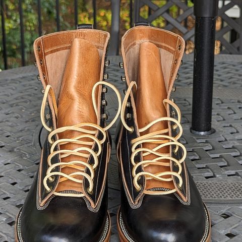 Onderhoud LCV01 Lineman Boot in Maryam Natural Horsebutt Overdyed Black