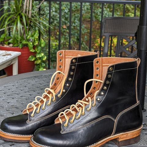 Onderhoud LCV01 Lineman Boot in Maryam Natural Horsebutt Overdyed Black