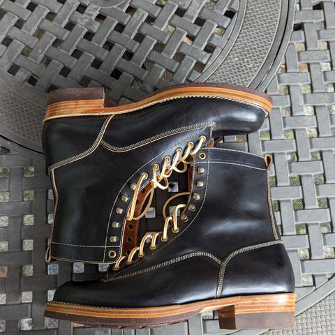Onderhoud LCV01 Lineman Boot in Maryam Natural Horsebutt Overdyed Black