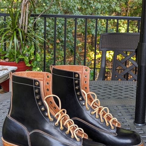 Onderhoud LCV01 Lineman Boot in Maryam Natural Horsebutt Overdyed Black