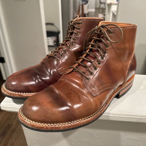 Viberg Service Boot in Horween Marbled Color 8 Shell Cordovan