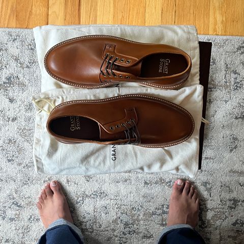 Grant Stone Plain Toe Blucher in Badalassi Carlo Saddle Tan Minerva