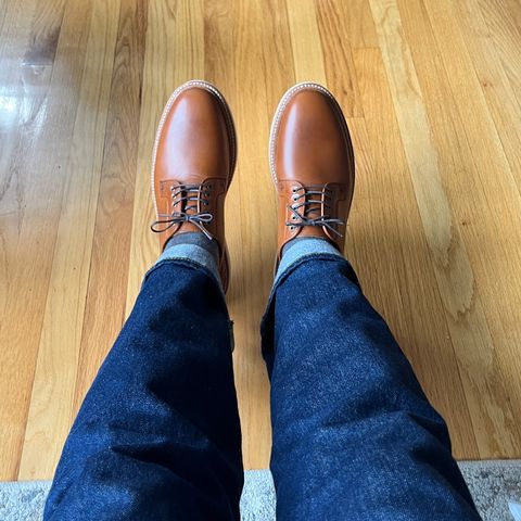 Grant Stone Plain Toe Blucher in Badalassi Carlo Saddle Tan Minerva