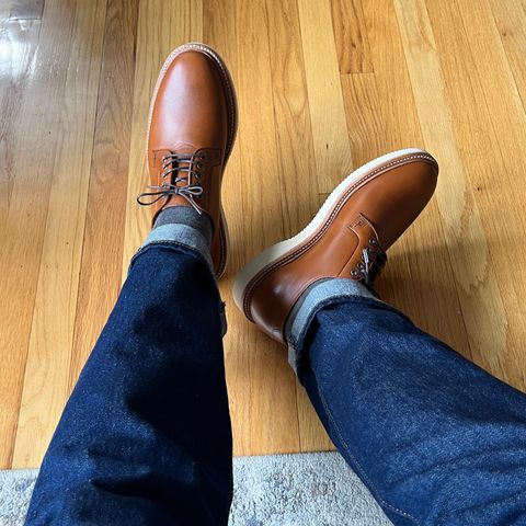 Grant Stone Plain Toe Blucher in Badalassi Carlo Saddle Tan Minerva