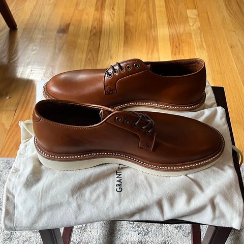 Grant Stone Plain Toe Blucher in Badalassi Carlo Saddle Tan Minerva