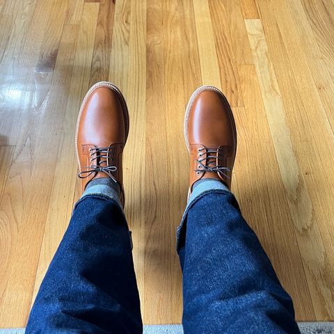 Grant Stone Plain Toe Blucher in Badalassi Carlo Saddle Tan Minerva