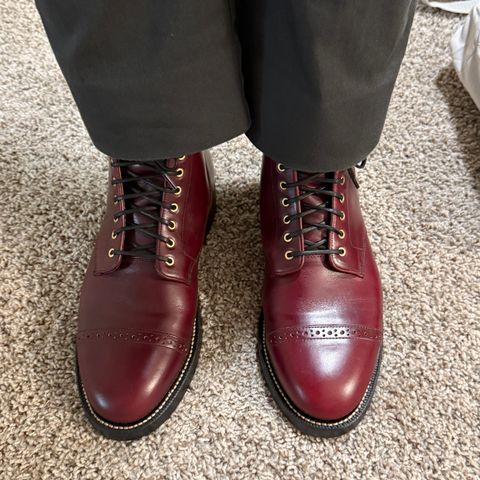 View photo of Grant Stone Garrison Boot in Horween Color 8 Chromexcel
